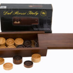 Checkers/Draughts/Backgammon Pieces In Wooden Box (30 Pieces, 28mm)