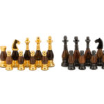 Dal Rossi Italy, Staunton Metal and Wood Gold 100mm Chessmen ONLY