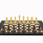 Dal Rossi Italy Chess Set Black / Erable Flat Board 50cm, With  Queen's Gambit Style Chessmen 90mm