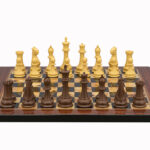 Dal Rossi Italy Chess Set Flat  Walnut Shiny Finish Board 40cm, With Queens Gambit Chessmen 90mm