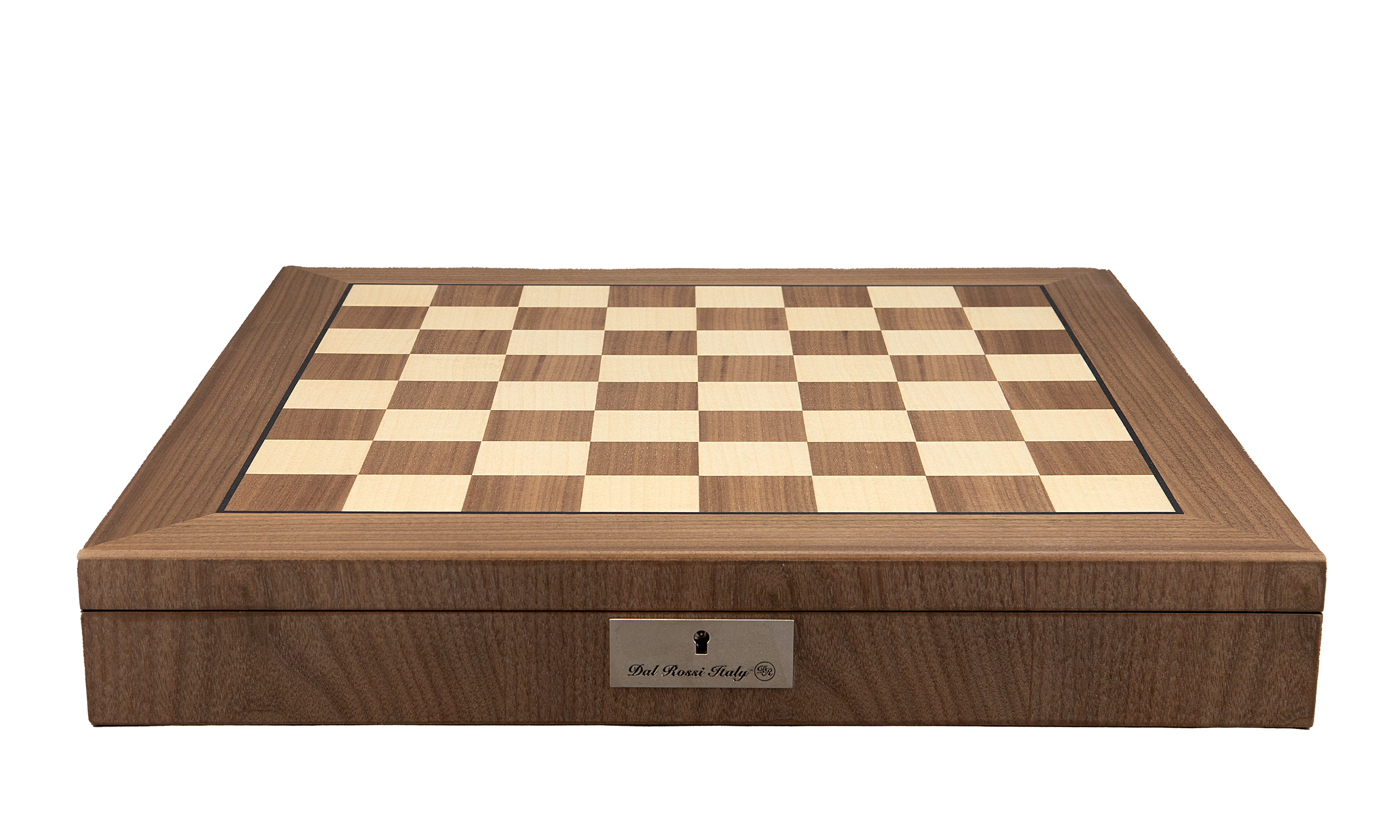 Dal Rossi Italy Chess Box Walnut Inlaid 20” with compartments