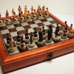 Hand Paint Chess Set - "Battle of Waterloo" Theme with 75mm pieces, 45cm Chess Set Board + Storage Box