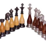 Dal Rossi Italy, Staunton Metal/Wood Chessmen
