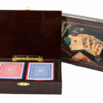 Las Vegas Card Box Wood Cigar Style including cards