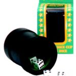 Dice - Cup with 5 dice, black