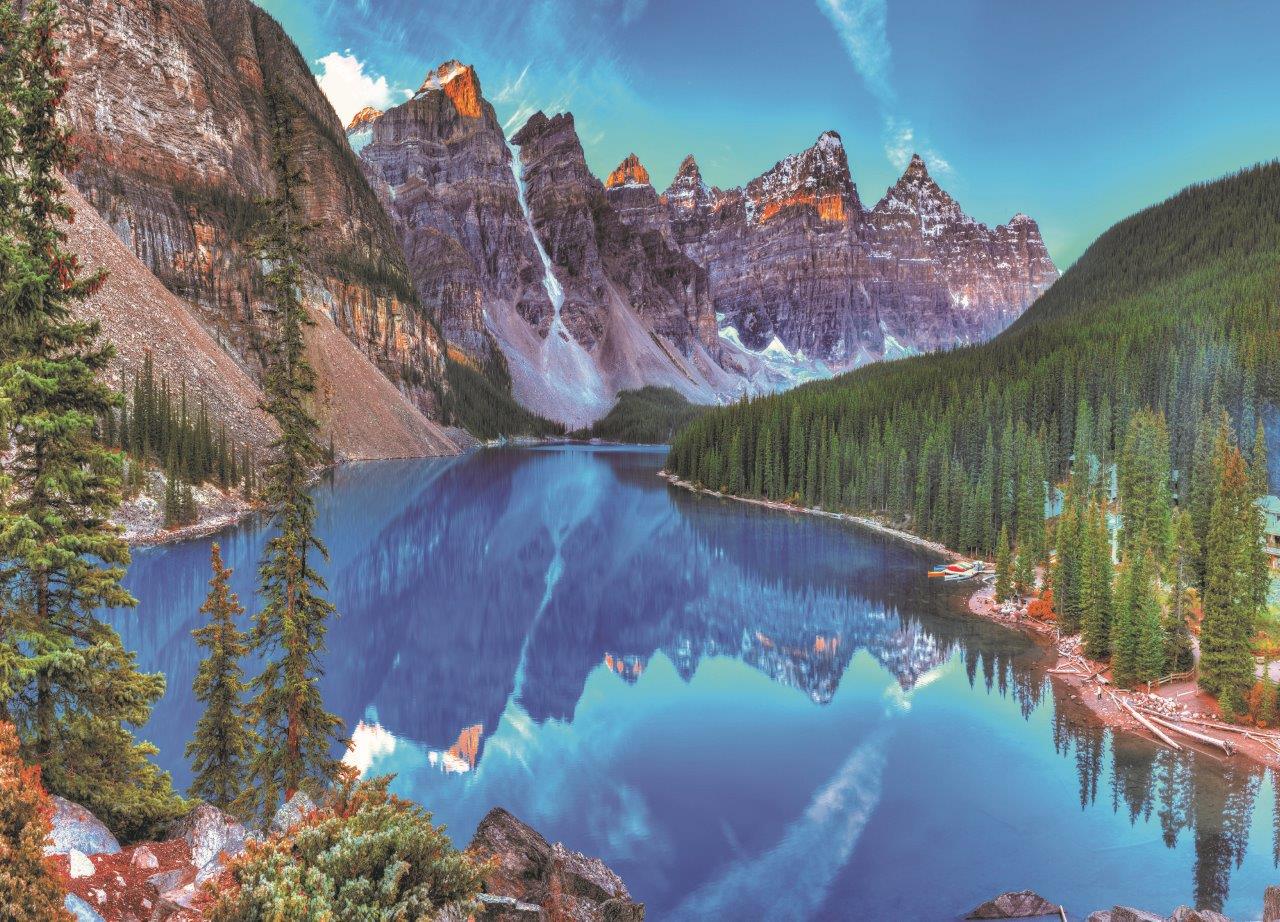 Enigma Brand 1000pc Jigsaw - moraine lake sunset banff national park (Made From 100% High Quality European Blue Board From Holland)