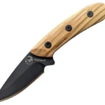Tassie Tiger Knives Australian Made Olive Wood Handle Black Blade