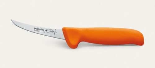 F.Dick MasterGrip 4 inch semi-flexible curved boning knife with orange handle, article 8288210-53
